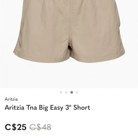 Aritzia Tna High Waist Beige Shorts - Picture 2 of 8